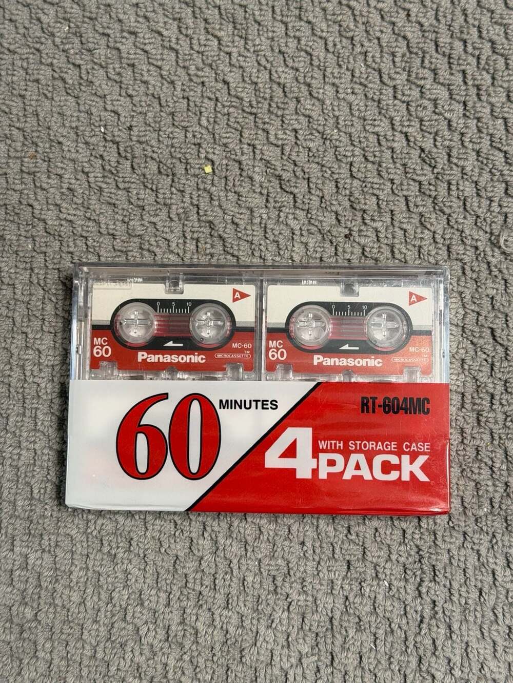 Panasonic RT-604MC 60-Minute Microcassette 4-Pack with Storage Case